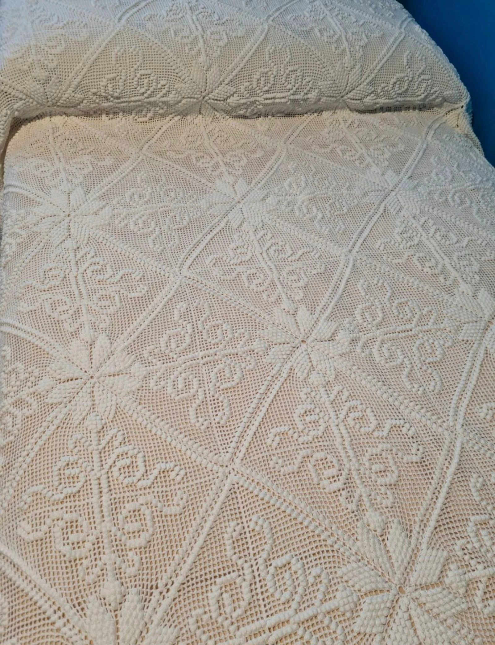 Witte gehaakte sprei. Bed 90. Handgemaakt – photo 11